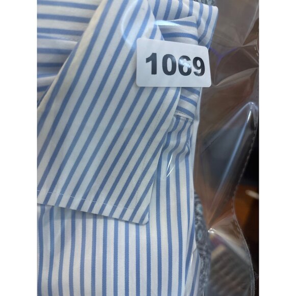 Faconnable Mens Blue & White Pinstripe Dress Shirt 16.5 XL 100% Cotton Made In U - Picture 10 of 11